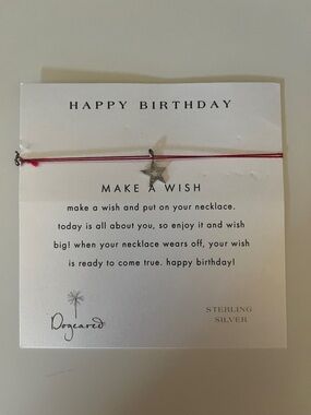 Dogeared Sterling Silver Star Charm on Red Cord